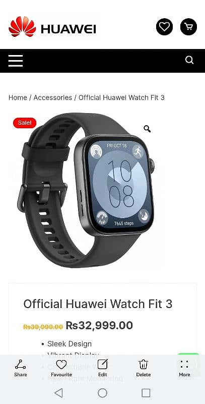Huawei Smart watch Fit 3 with box pack 3