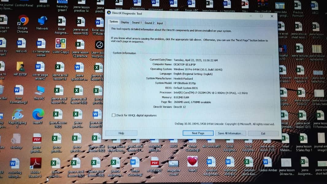 Hp EliteBook 8570p Core i7 3rd Gen 8GB Ram 128 GB SSD 2