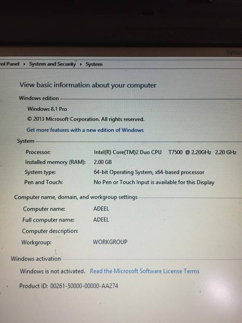 laptop core i2 2GB ram 160GB HARD WITH CHARGER 03286478503 1