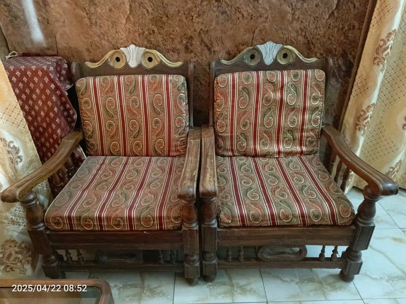 wooden sofa set 5 seater 1