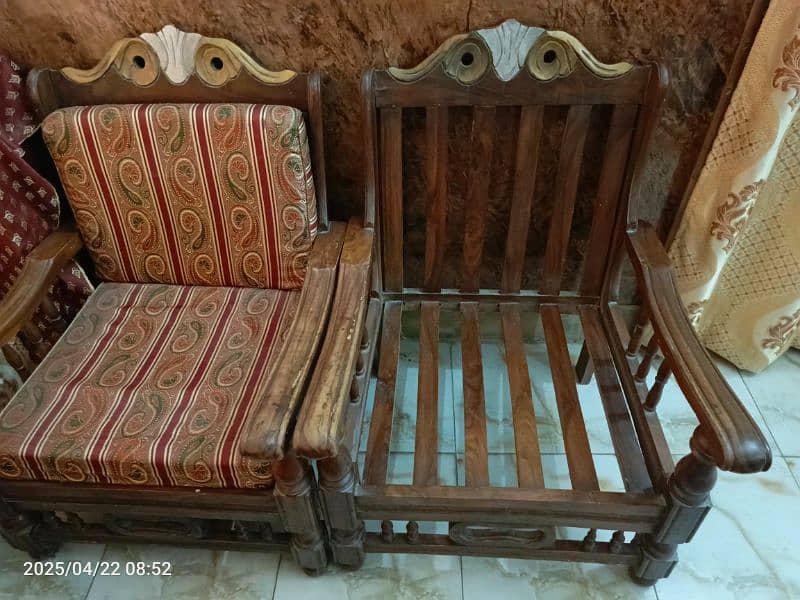 wooden sofa set 5 seater 2