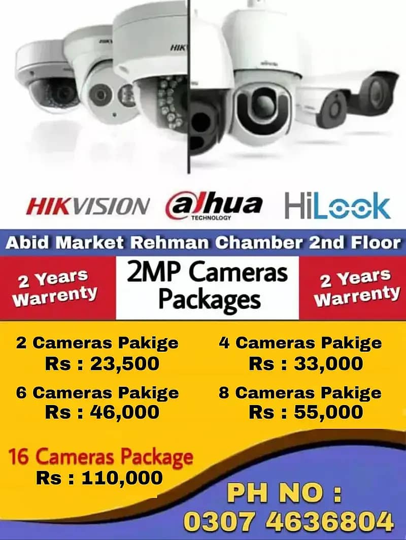 Cctv camera in 2 year Warranty/Complete pkg installation/cctv security 2