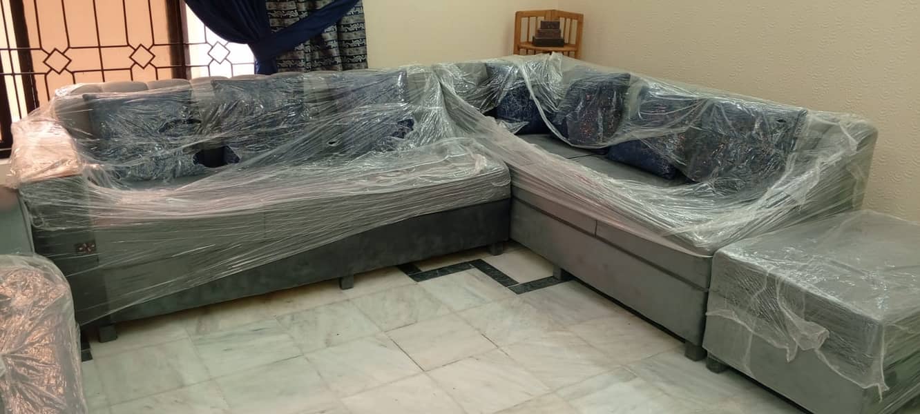 Brand New L-Shaped Sofa Set – Molty Foam – Just Bought! 2