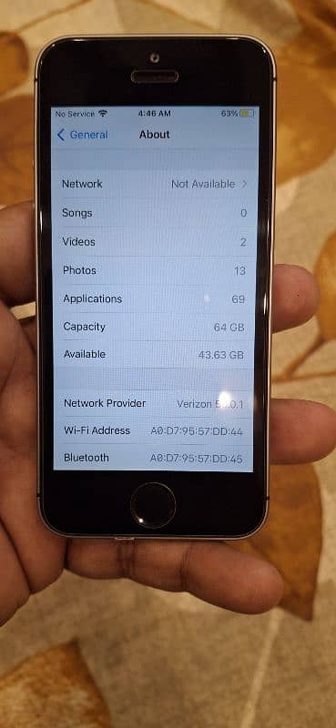 Iphone 5SE 64 GB Water Pack Battery health 94% Non PTA 2 month Sim Tim 8