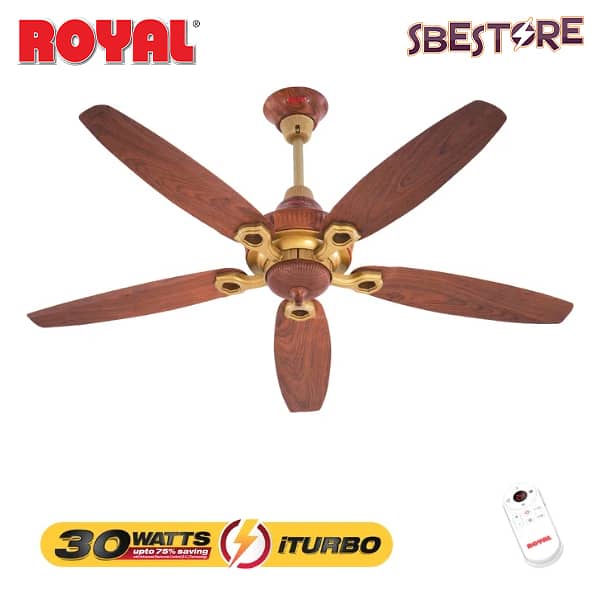 Royal Ceiling Fan 56 inch Ornament Turbo 30 Watt Copper 0