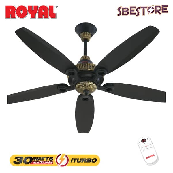 Royal Ceiling Fan 56 inch Ornament Turbo 30 Watt Copper 1