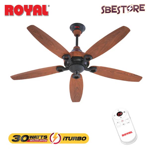 Royal Ceiling Fan 56 inch Ornament Turbo 30 Watt Copper 2