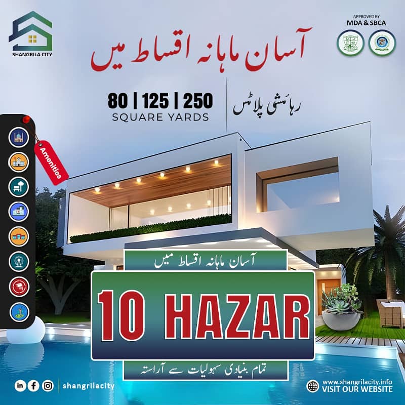80,125 & 250 sq yd Corner & Park Facing Plot on Easy Installment 0