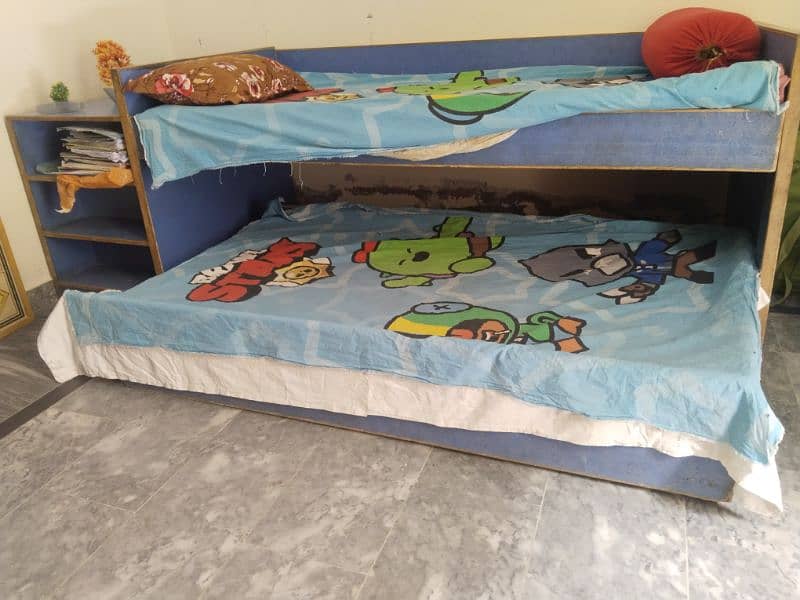 bunk bed kids attach rack in solid wood cast 2