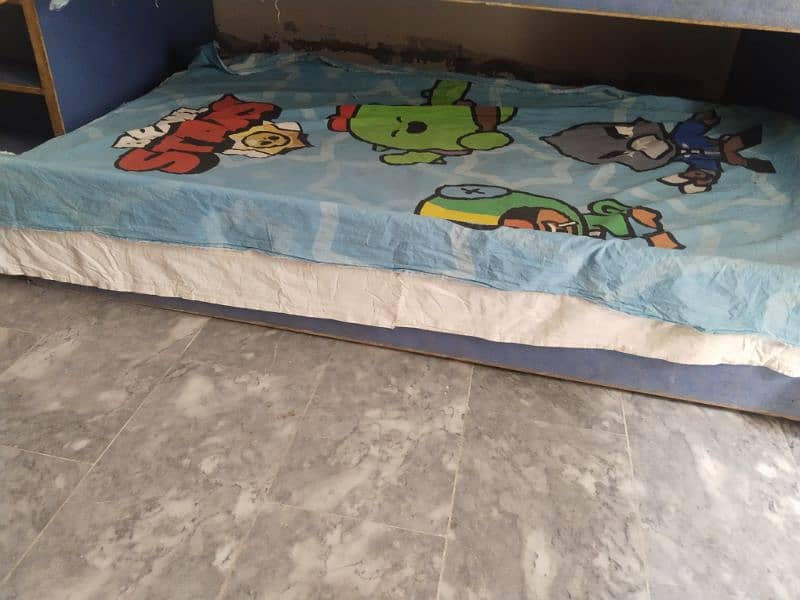 bunk bed kids attach rack in solid wood cast 3