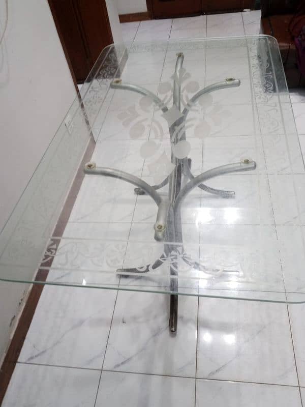 Dining table available | firm iron stand | glass top 0