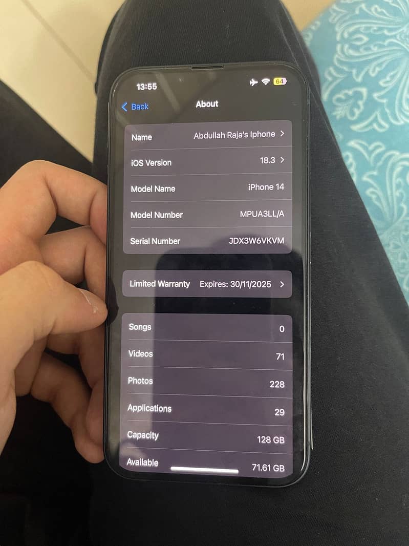 Iphone 14 Factory Locked 100% Battery Health 7