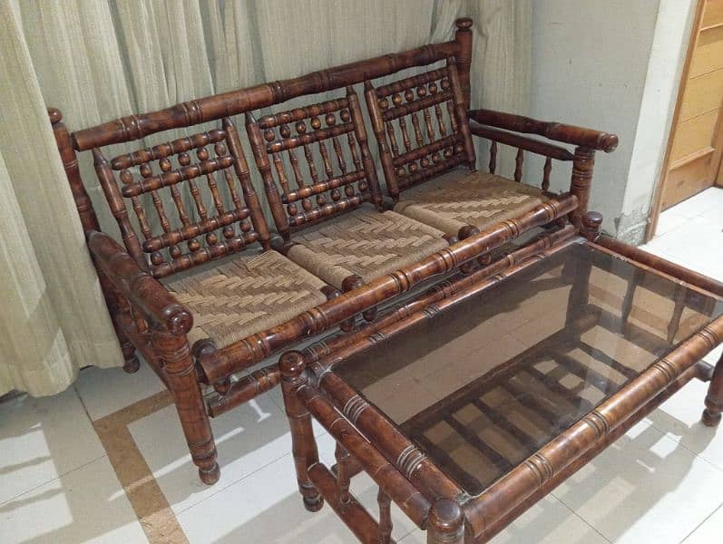 Kids Bed and wooden sofa with table 1