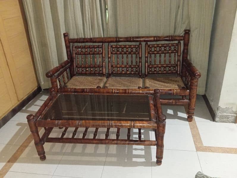 Kids Bed and wooden sofa with table 2