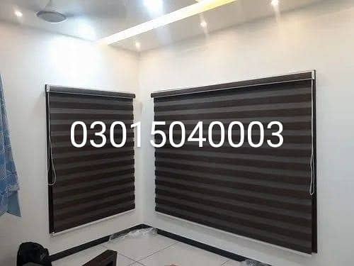 Roller blind heat n Sun light control. Zebra blind. Wood blind 15