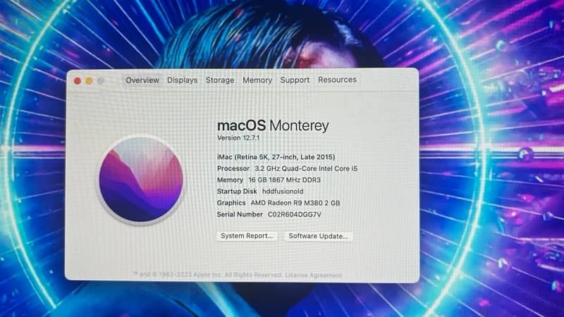 iMac late 2015 with 27 inch apple screen 0