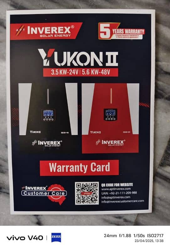 INVEREX YUKON2 SOLAR INVERTER 3.5 KW with full warranty just instaled 1