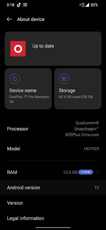 One plus 7t pro 5g 12/256 variant Exchange possible 03146396817wattsap 6