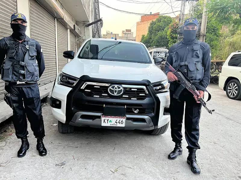 Security Guard's Prado Revo on rent Lahore BMW Self Drive Rent a Car 0