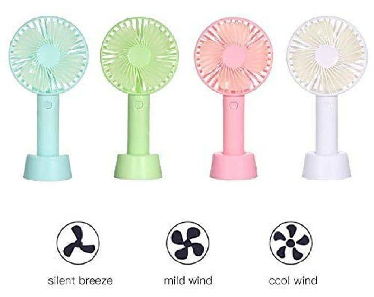 Compact USB Rechargeable Mini Fan – 3 Speed Levels – 1500mAh Battery 1
