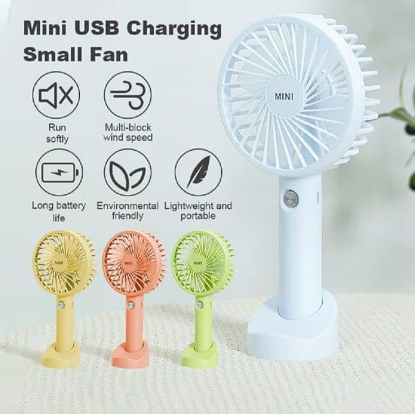 Compact USB Rechargeable Mini Fan – 3 Speed Levels – 1500mAh Battery 3