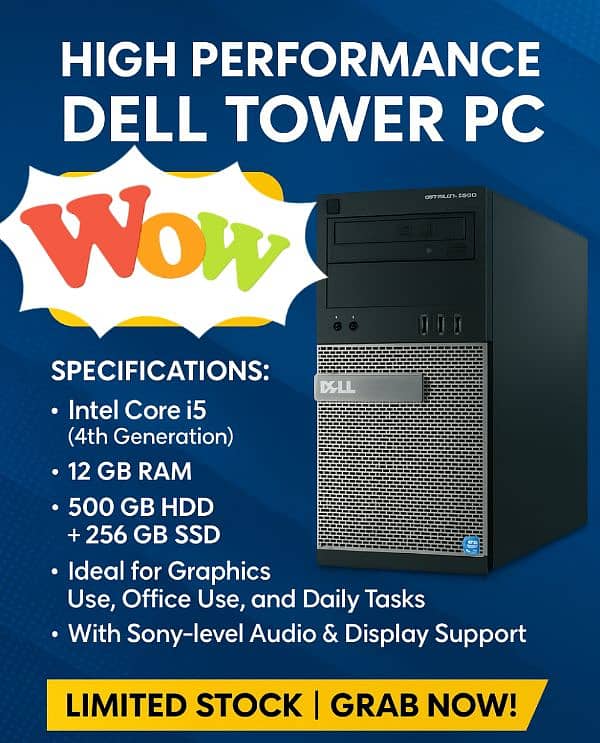Dell Core i5 4th Gen Tower PC – Best for Office 0