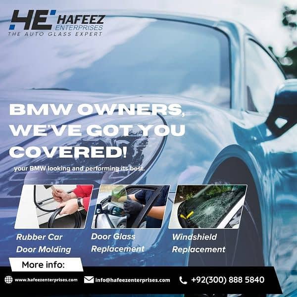 windscreen , Door glass, front and back glass , door step Service kia 6