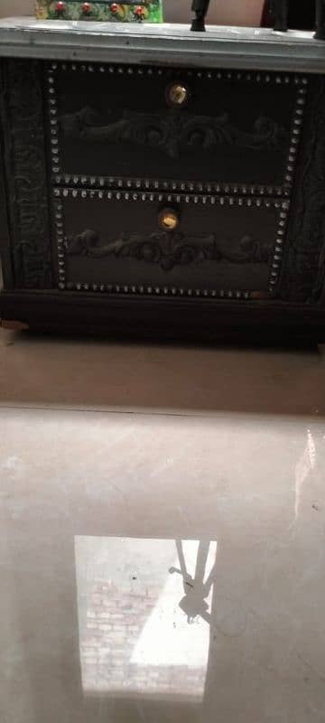 King Bed with Side Table is Good Condition 1