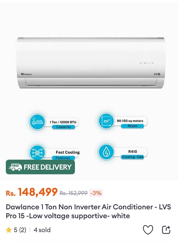 Dawlance 1 ton LVS AC 0