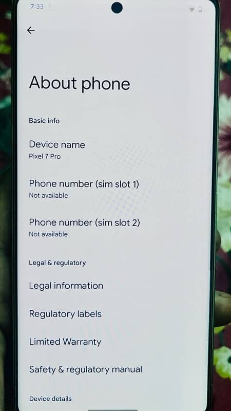 Goggle Pixel 7 pro 6