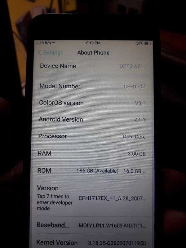 oppo A71 3gb ram 16gb memory 2