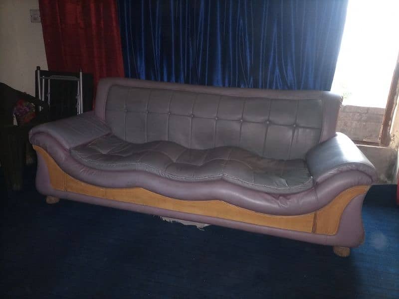 pure leather sofa set urgent for sale 1