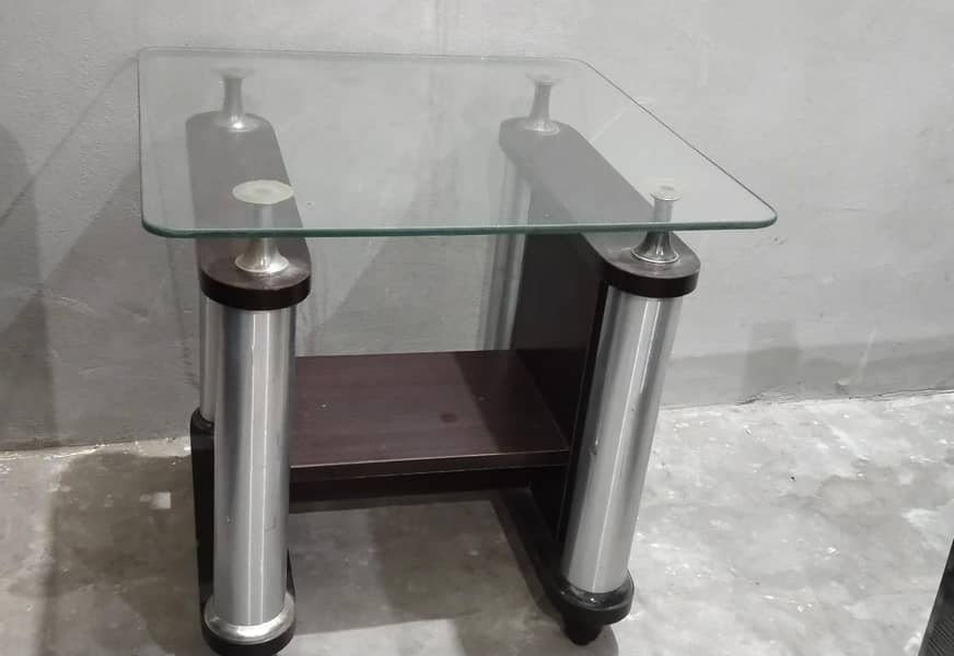 Steel double bed with side tables 1