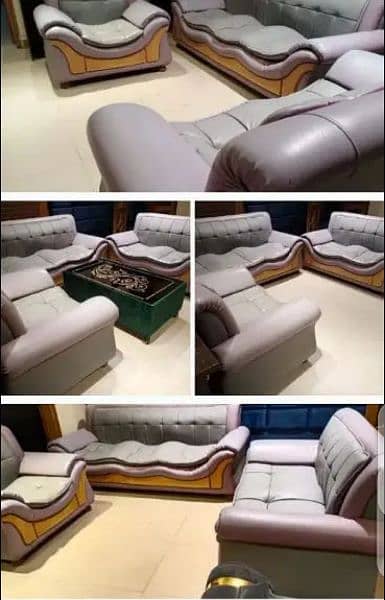 pure leather sofa set urgent for sale 5