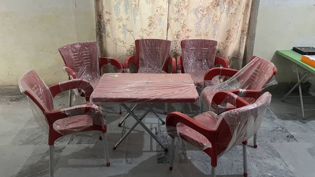 Brand-new chair table 10 by 10 condition not used 5