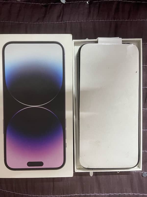 iphone 14 pro max 256 gb factory unlock non pta deep purple 10/10 +box 2