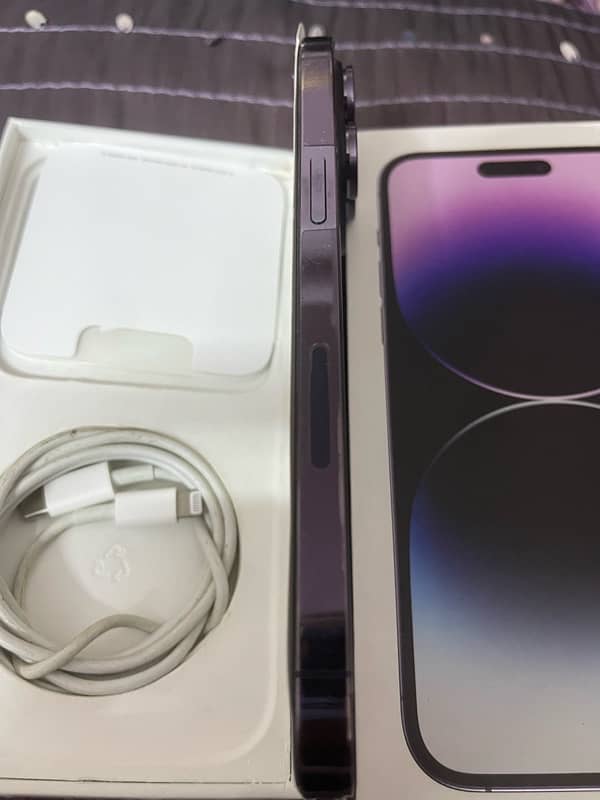 iphone 14 pro max 256 gb factory unlock non pta deep purple 10/10 +box 6