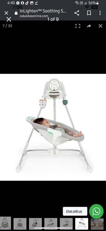The Ingenuity InLighten Soothing Swing 2