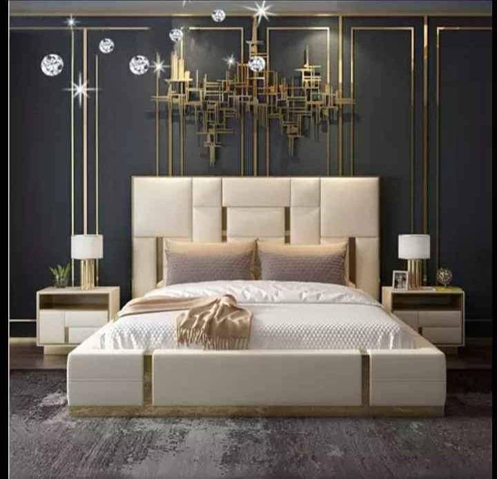 Bed / bed set / king size bed / double bed / poshish bed /side tables 9