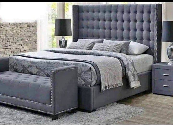 Bed / bed set / king size bed / double bed / poshish bed /side tables 11
