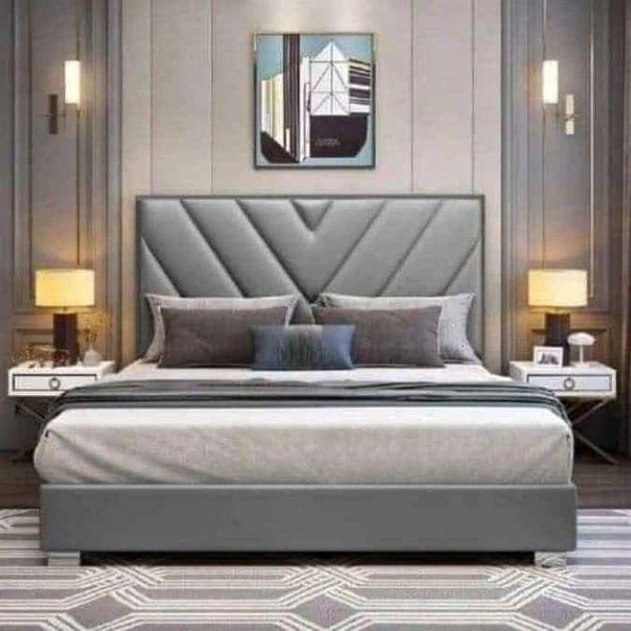 Bed / bed set / king size bed / double bed / poshish bed /side tables 5