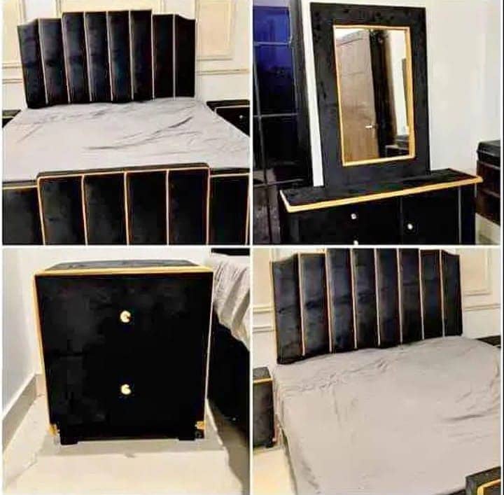 Bed / bed set / king size bed / double bed / poshish bed /side tables 19
