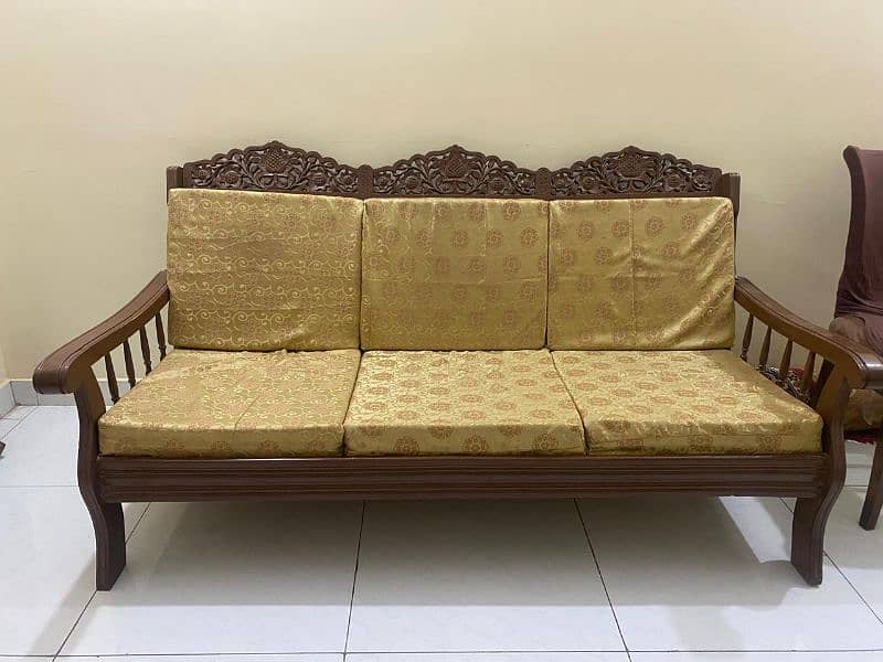 Sheesham wood 5 seater sofa set 0