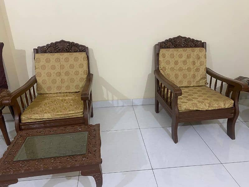 Sheesham wood 5 seater sofa set 2