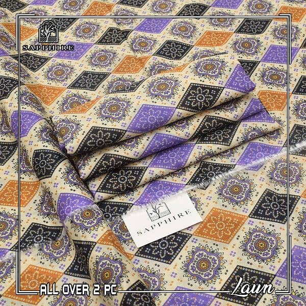 Bin Saeed, Sapphire,  Bareeze  Design Printed 2 PC  Collection 1