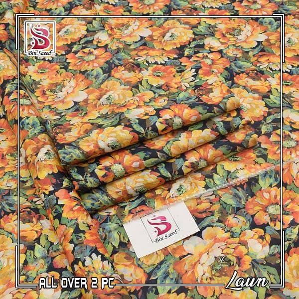 Bin Saeed, Sapphire,  Bareeze  Design Printed 2 PC  Collection 12