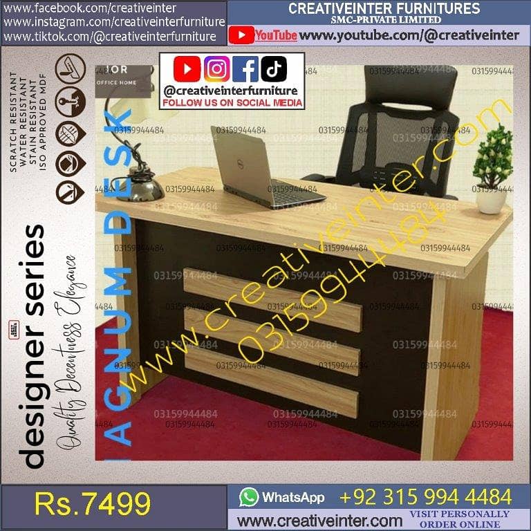 Office Table Modern Desktop Computer Desk Gaming PC Laptop Desk Work 12