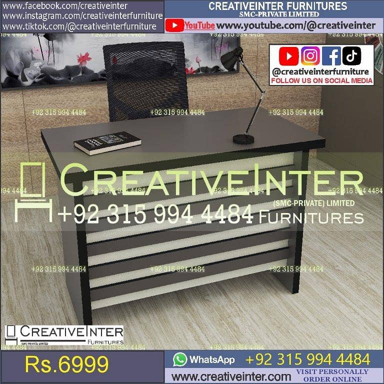 Office Table Modern Desktop Computer Desk Gaming PC Laptop Desk Work 16