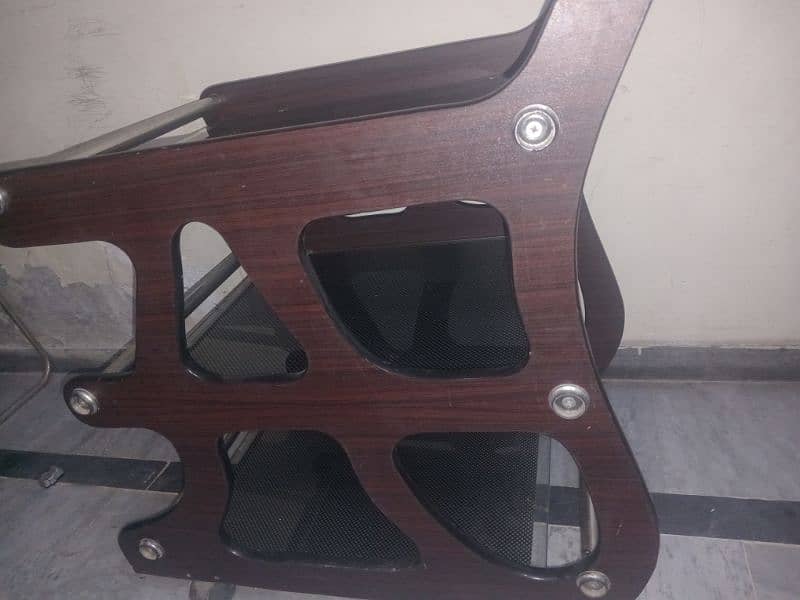 TEA TOROLLEY WOODEN+GLASS LIKE NEW 2