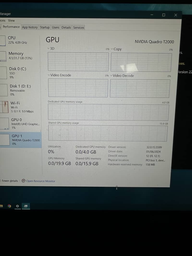 Precision 5540 i7 9th gen vPro 9850H 2